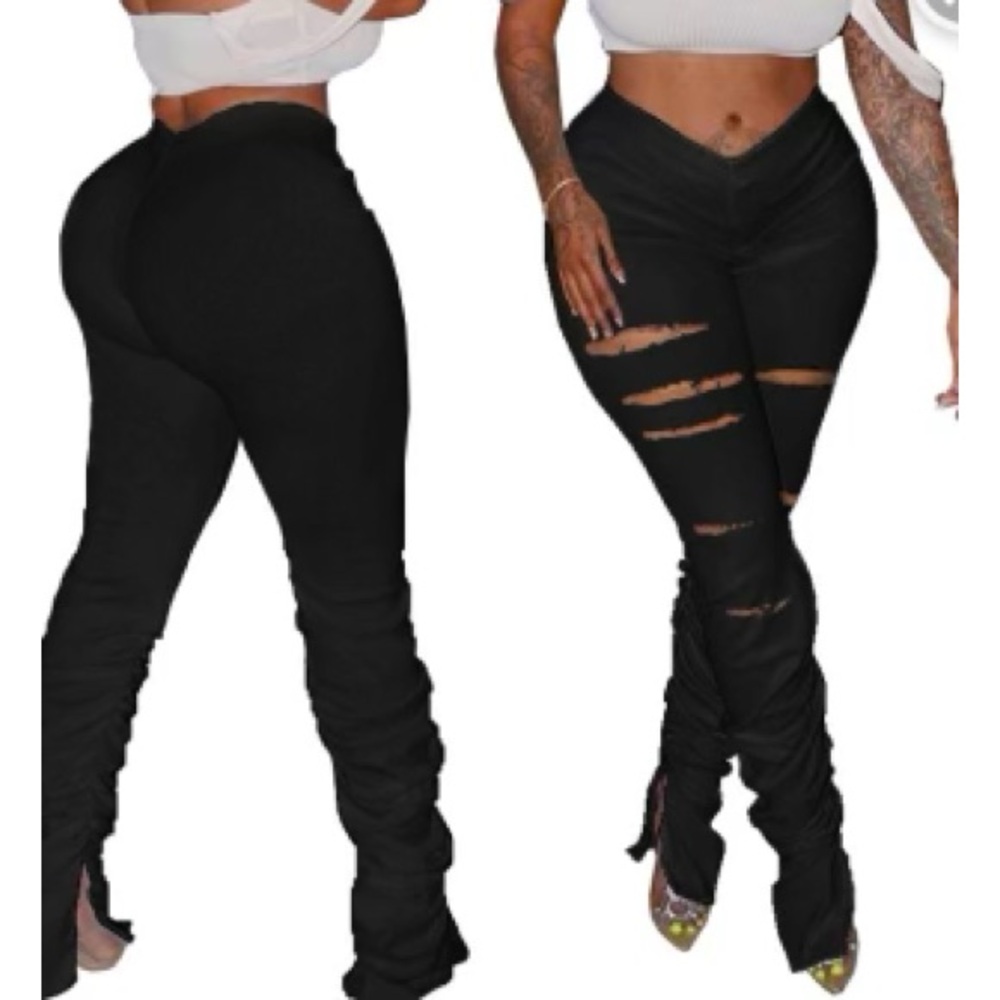 High-Waisted Body-Con Flared Leggings